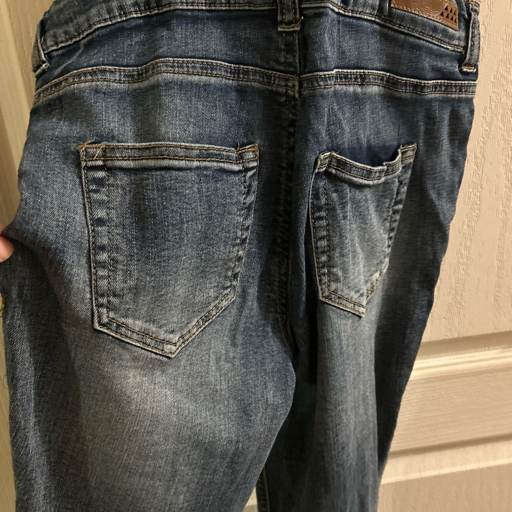 Overalls, Dollhouse size 5 denim distressed junior/teens stretch, material, EUC - Picture 11 of 12